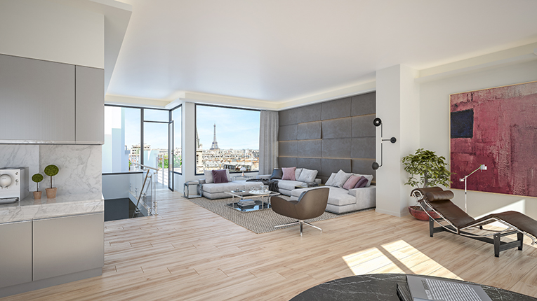 3D artist architecture 3D designer perspectives luxe real-estate Paris