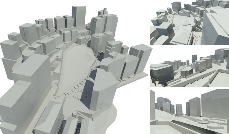 modelisation 3d maquette projet architecture quartier urbain